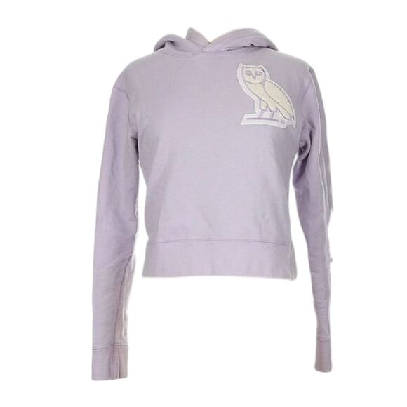 OVO Cropped Hoodie Light Lvender Purple Owl Design Drake Size M - Picture 1 of 9